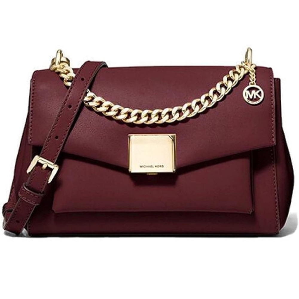 Michael Kors Red Crossbody Bag with Gold Hardware